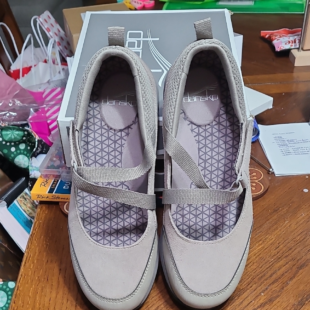 Dansko Beige Mary Jane Flats